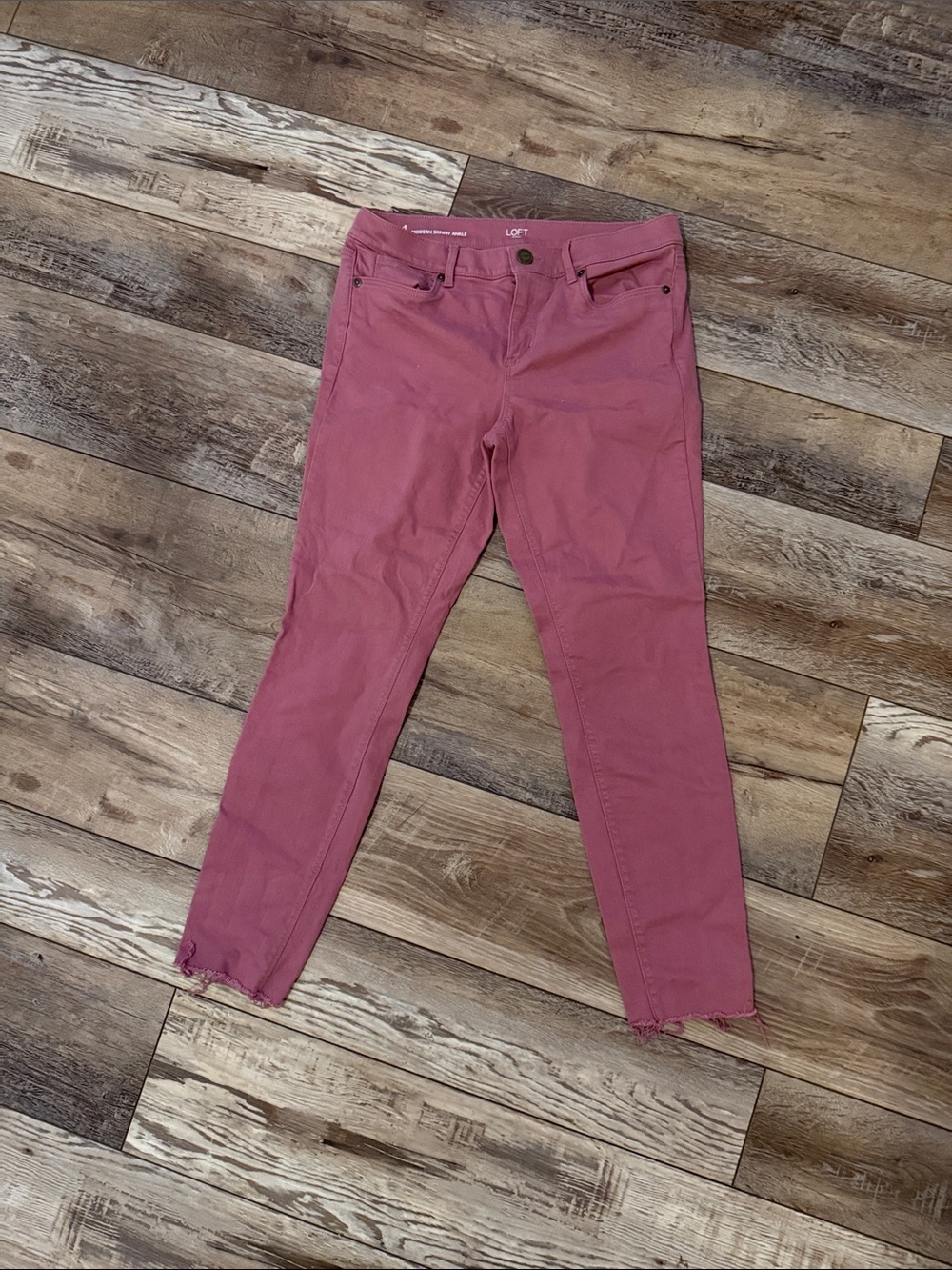 LOFT Mauve Skinny Ankle Jeans